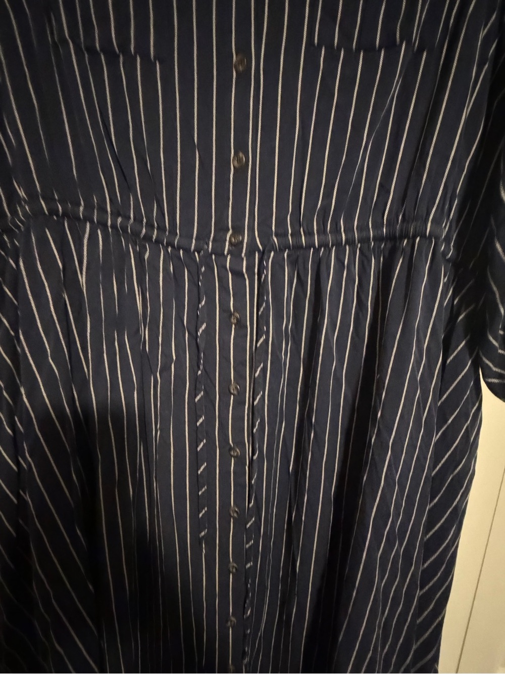 torrid Navy and White Pinstripe Shirt Dress - Picture 3 of 4